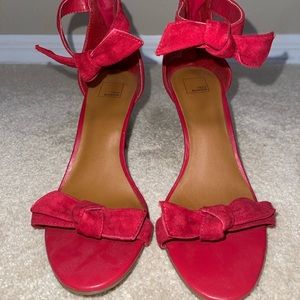 Red Suede ~Bow Tie Heels~ Size 7
